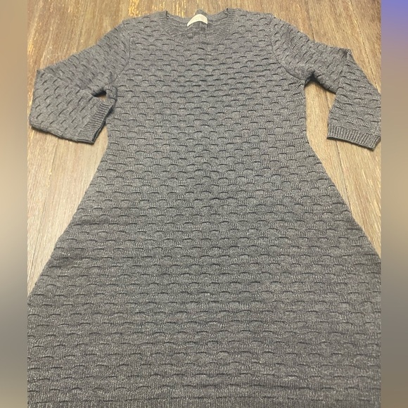 Anthropologie Dresses & Skirts - Anthropologie Elodie Knitted  M Women Dark Gray Scoop Neck A-Line Sweater Dress